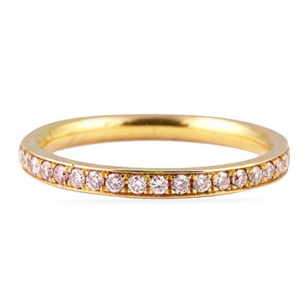 Pink Diamond Rose Gold Eternity Band flat