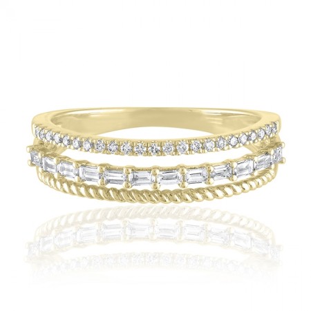 Three Row Diamond Ring flat