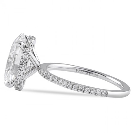 3.67 carat Oval Lab Diamond Signature Wrap Engagement Ring flat