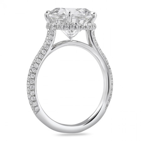 4.55ct Round Lab Diamond Three Row Band Ring flat