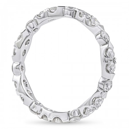 Round Diamond Patterned Eternity Band flat