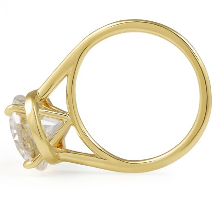 4.34 carat Round Lab Diamond Solitaire Ring flat