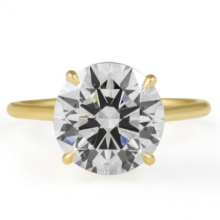 4.34 carat Round Lab Diamond Solitaire Ring flat