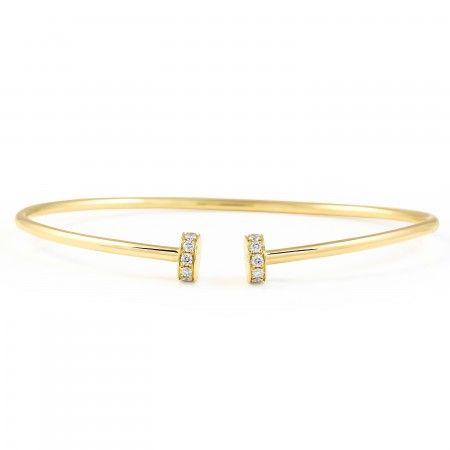 Pave Double Nailhead Cuff Bracelet flat