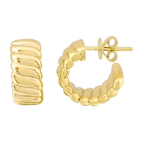 Plain Croissant Huggie Earrings