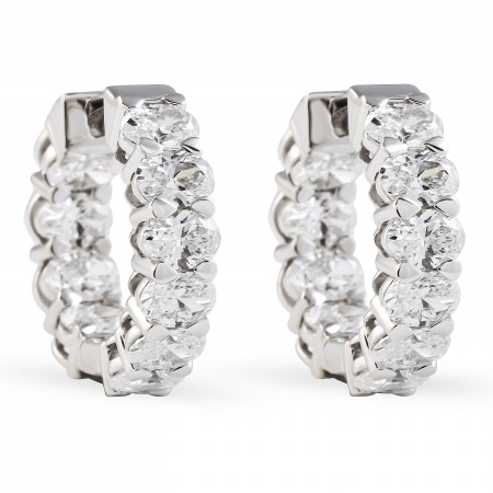 6.25 carat Oval Shape Lab Diamond In-Out Huggies front