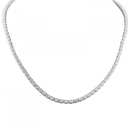 11.75 Carat Oval Shape Lab Diamond Tennis Necklace