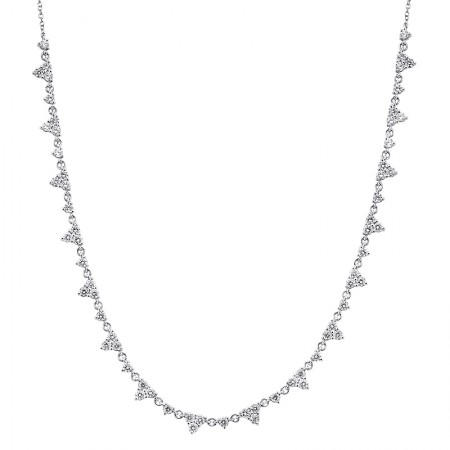 Diamond Trio Cluster Necklace