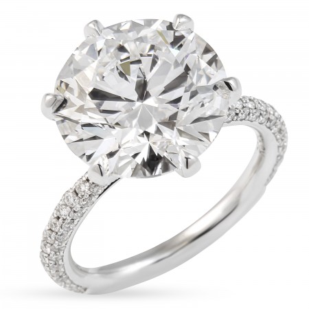 7.20 Carat Round Lab Diamond Three Row Band Ring angle