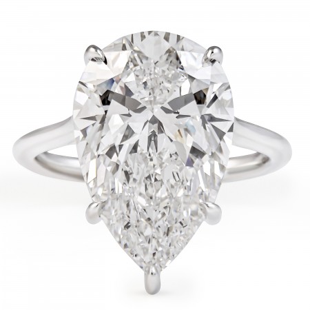 7.33 Carat Pear Shape Lab Diamond Solitaire Ring flat