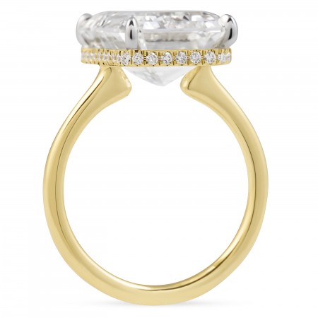 8.31 Carat Emerald Cut Lab Diamond Solitaire Ring flat