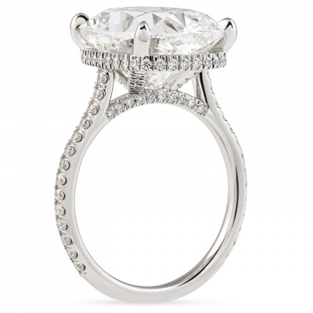8.15 Carat Cushion Cut Lab Diamond Ring flat