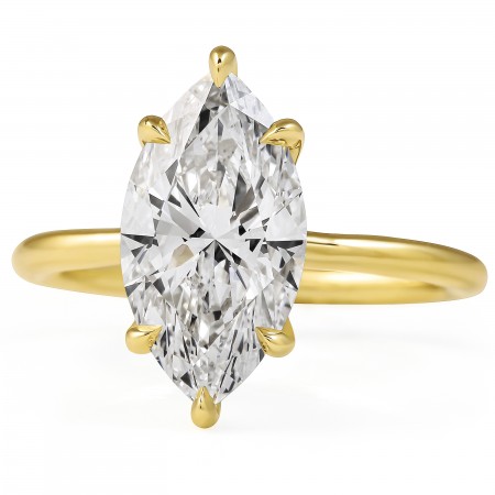 2.72 Carat Marquise Cut Lab Diamond Ring flat