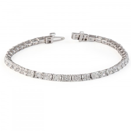8 carat Radiant Cut Lab Diamond East-West Tennis Bracelet flat