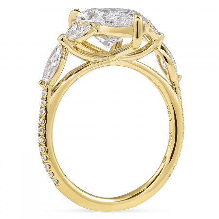 3.12 carat Pear Shape Lab Diamond Seven-Stone Ring
