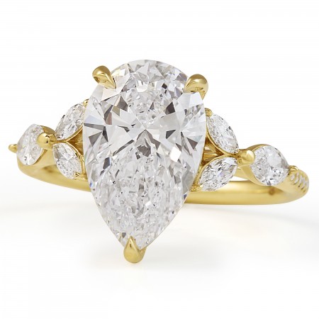 3.12 carat Pear Shape Lab Diamond Seven-Stone Ring