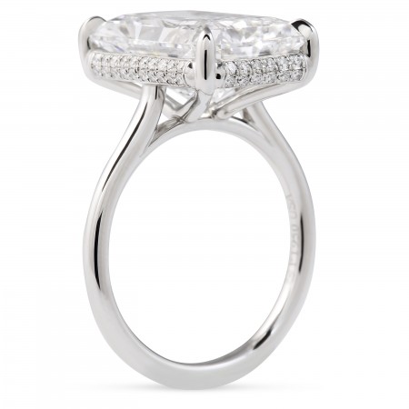 8.11 carat Radiant Cut Lab Diamond Solitaire Ring flat