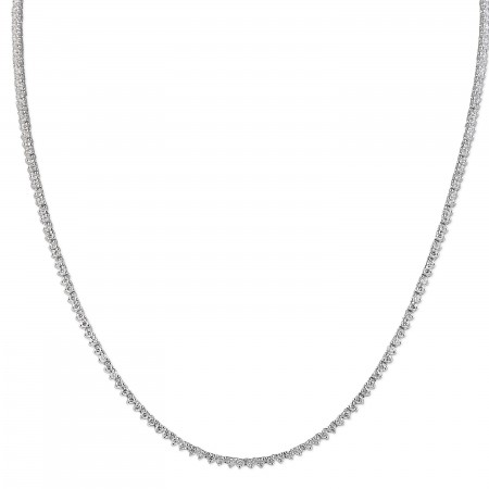 2.60 carat TW Three-Prong Round Diamond Tennis Necklace