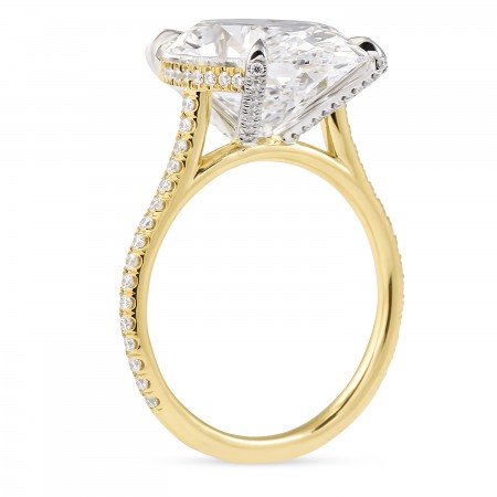 7.34 carat Oval Lab Diamond Pave Prong Ring flat