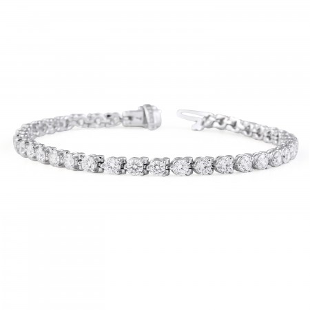 5.9 carat Round Diamond Three-Prong Tennis Bracelet rounded