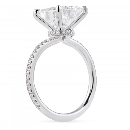 4.09 carat Cushion Cut Diamond Engagement Ring flat