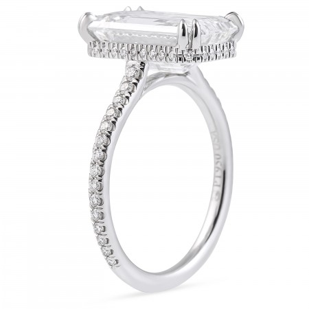 4.68 carat Emerald Cut Diamond Engagement Ring flat