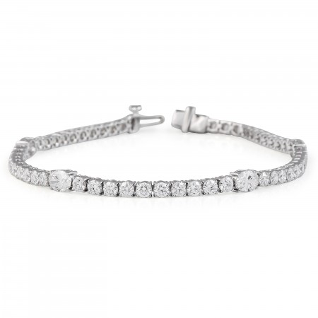Round and Oval Lab Diamond Tennis Bracelet flat