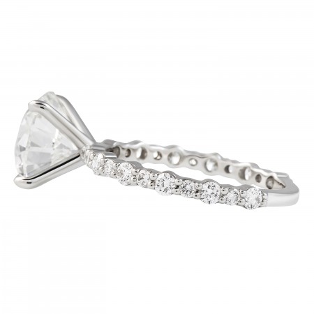 3.18 carat Round Diamond Alternating Size Diamond Band Ring flat