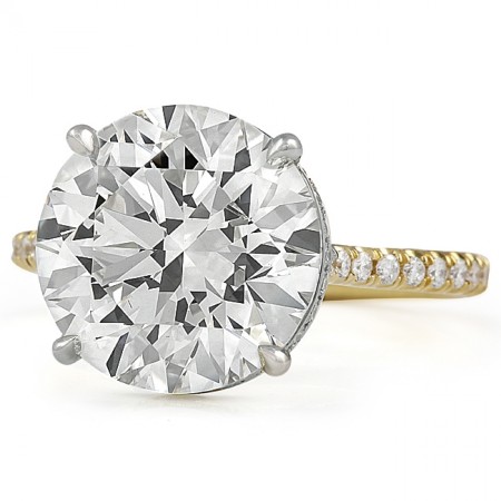 6.01 carat Round Diamond Signature Wrap Engagement Ring