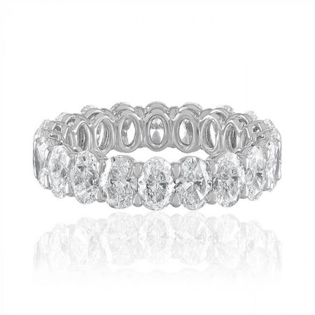 2.95ct Oval Diamond Shared Prong Eternity Band flat
