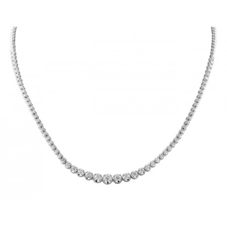 2.30 carat TW Graduating Round Illusion Tennis Necklace