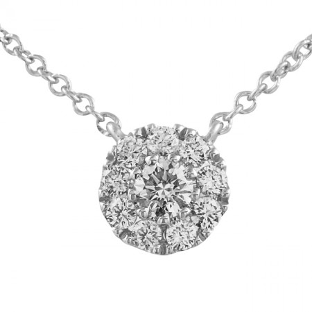 Round Diamond Cluster Halo Pendant product