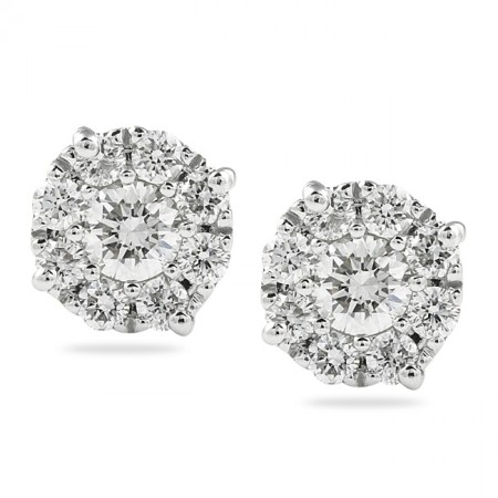 diamond cluster stud earrings