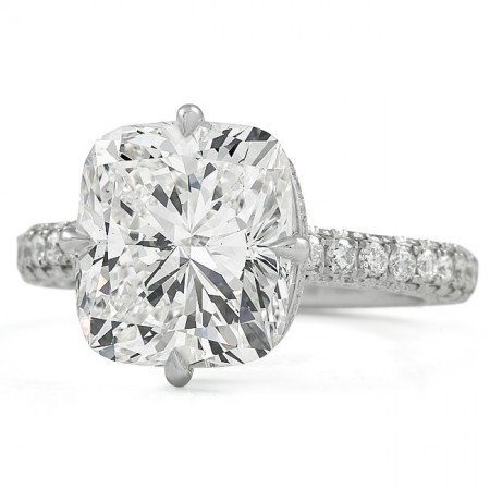 4 CARAT CUSHION CUT DIAMOND RING