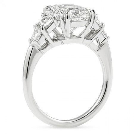 3.2ct Lab Cushion Diamond Five Stone Engagement Ring top