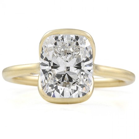 3.2ct Lab Grown Cushion Cut Diamond Solitaire Top
