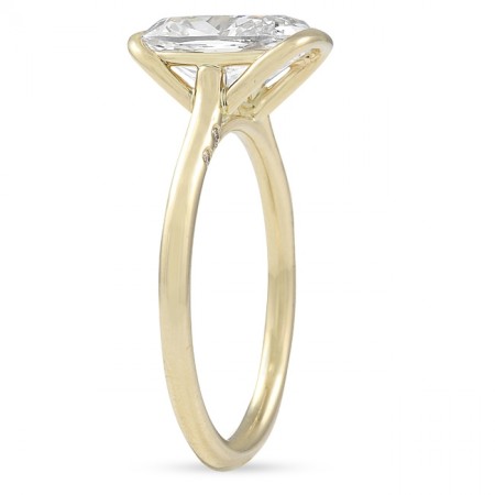 3.2ct Lab Grown Cushion Cut Diamond Solitaire Top