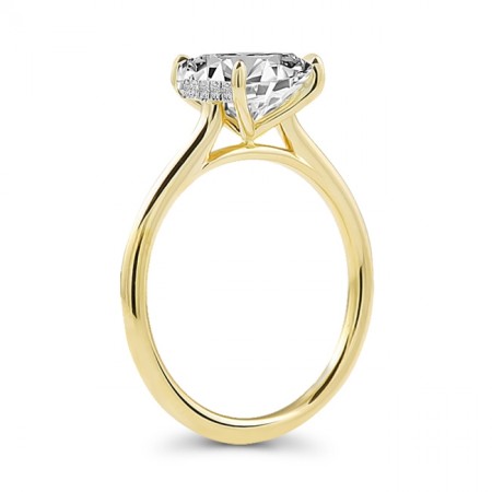 2.05 carat Cushion Diamond Yellow Gold Solitaire Ring front