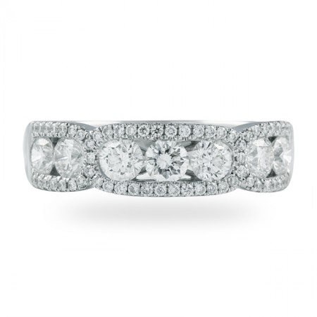 1.34 CT FLOATING DIAMOND WEDDING BAND 