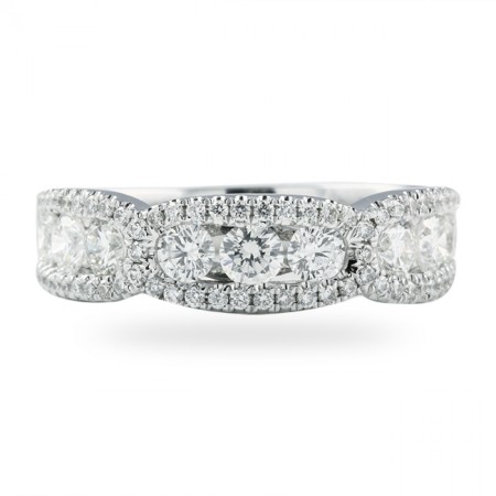1.11 CT FLOATING DIAMOND WHITE GOLD WEDDING BAND 