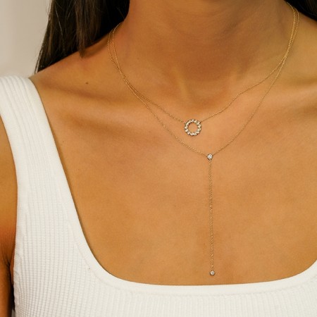Bezel Diamond Lariat 