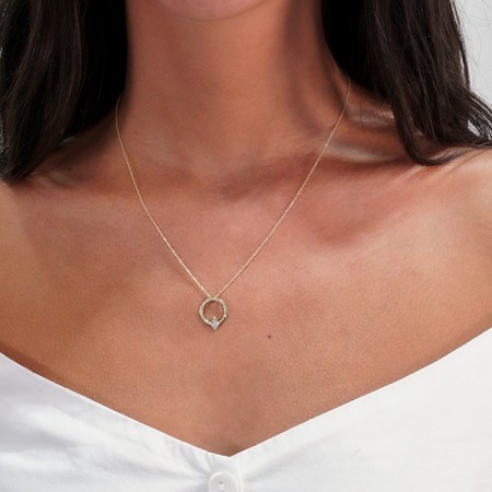 Studded Open Marquise Diamond Pendant