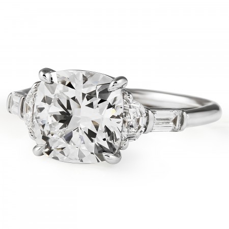 3.12 carat Cushion Cut Diamond Five-Stone Ring flat