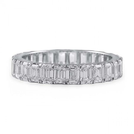 Super Low Profile Emerald Cut Eternity Band top