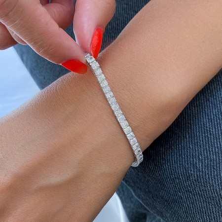 7.22 carat Radiant Cut Lab Diamond Tennis Bracelet