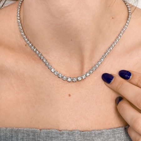 7 carat TW Illusion Set Diamond Tennis Necklace