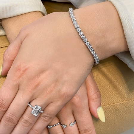 8.8ct Lab-Grown Diamond Tennis Bracelet flat