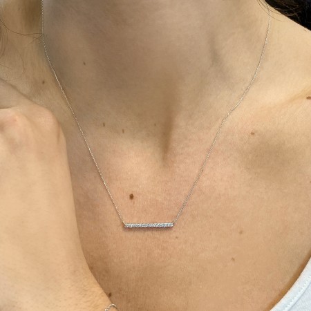 Elongated Pave Diamond Bar Pendant product