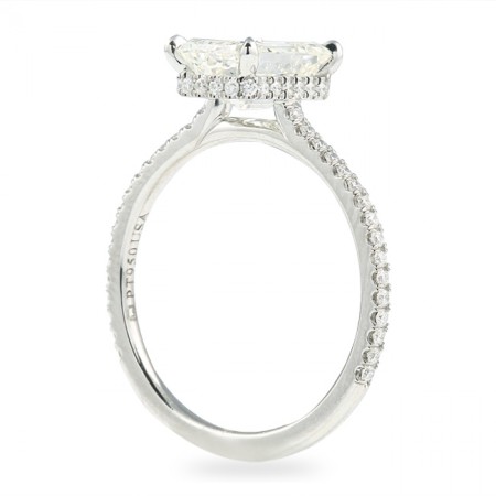 1.70 carat Emerald Cut Diamond Super Slim Band Engagement Ring