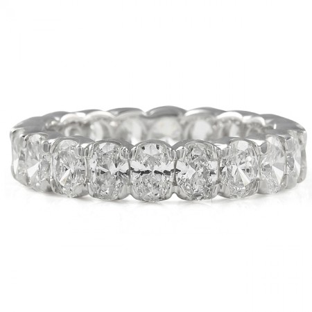 3 carat Oval Diamond Low Profile Eternity Band